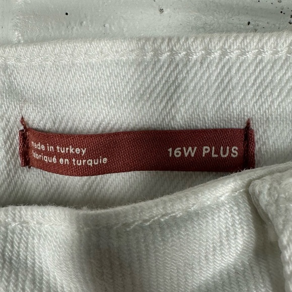 PILCRO Anthropologie White Denim 16W Plus size Wide Leg Ankle Pants High Rise - Picture 7 of 8